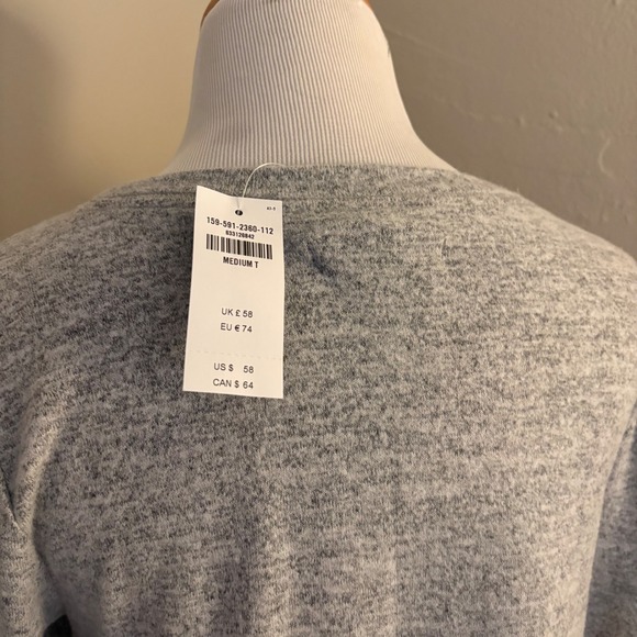 Abercrombie & Fitch NWT Soft Grey Marled Long Sleeve Tunic Dress Pockets Medium - Picture 4 of 4
